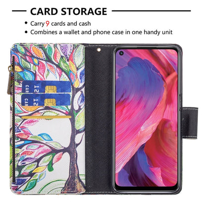 For OPPO A74 5G/A93 5G/A54 5G Colored Drawing Pattern Zipper Horizontal Flip Leather Case with Holder & Card Slots & Wallet(Big Tree) - OPPO & vivo Accessories by buy2fix | Online Shopping UK | buy2fix