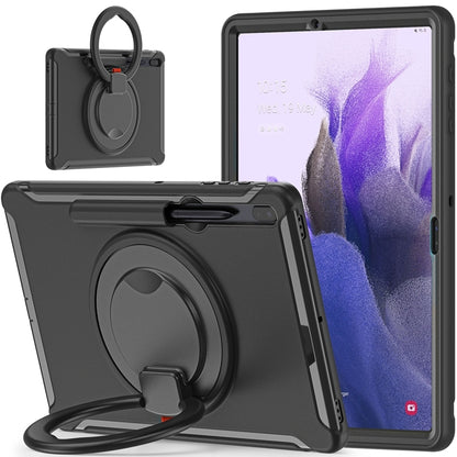 For Samsung Galaxy Tab S8+ / Tab S8 Plus /  Tab S7 FE / Tab S7+/S7 FE 12.4 inch T970 Shockproof TPU + PC Protective Case with 360 Degree Rotation Foldable Handle Grip Holder & Pen Slot(Black) - Galaxy Tab S8+ Cases by buy2fix | Online Shopping UK | buy2fix