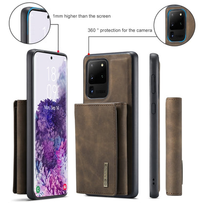 For Samsung Galaxy S20 Ultra DG.MING M1 Series 3-Fold Multi Card Wallet + Magnetic Back Cover Shockproof Case with Holder Function(Coffee) - Samsung Accessories by DG.MING | Online Shopping UK | buy2fix