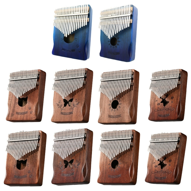 21 Tone Acacia Wood Thumb Piano Kalimba Musical Instruments(Aurora Blue-Sun) - Keyboard Instruments by buy2fix | Online Shopping UK | buy2fix