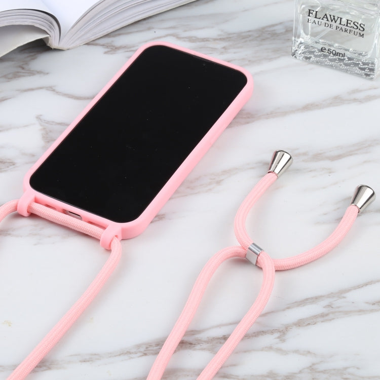 For iPhone 13 Candy Colors TPU Protective Case with Lanyard(Pink) - Apple Accessories by buy2fix | Online Shopping UK | buy2fix