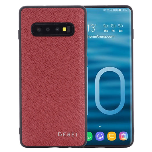 For Galaxy S10 GEBEI Full-coverage Shockproof Leather Protective Case(Red) - Galaxy Phone Cases by GEBEI | Online Shopping UK | buy2fix