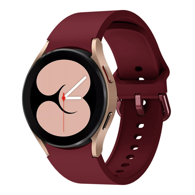 For Samsung Galaxy Watch4 40mm Universal Silicone Colorful Buckle Watch Band(Wine Red) - Smart Wear by buy2fix | Online Shopping UK | buy2fix