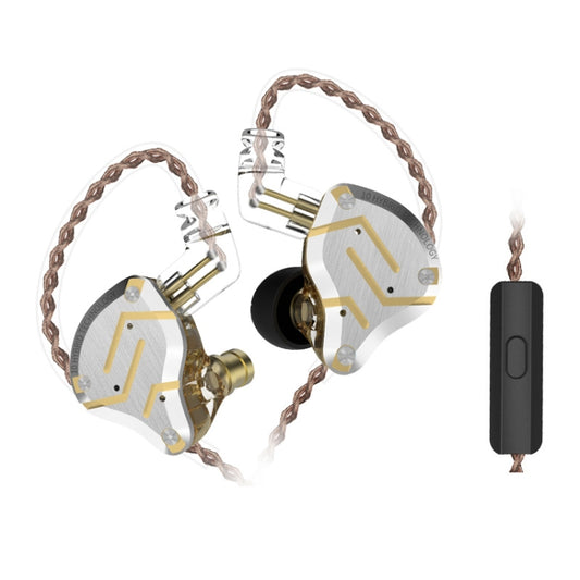KZ ZS10 Pro 10-unit Ring Iron Gaming In-ear Wired Earphone, Mic Version(Glare Gold) - In Ear Wired Earphone by KZ | Online Shopping UK | buy2fix