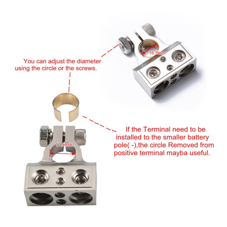 A0111 Car Dual 1/0 & 8 Gauge Positive or Negative Battery Terminal - In Car by buy2fix | Online Shopping UK | buy2fix