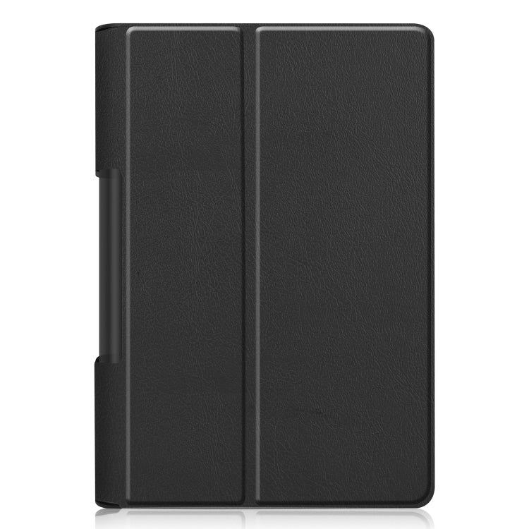 For Lenovo Yoga Smart Tab Custer Texture Horizontal Flip Leather Case with Two-folding Holder(Black) - For Lenovo by buy2fix | Online Shopping UK | buy2fix
