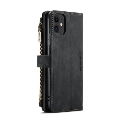 For iPhone 11 CaseMe-C30 PU + TPU Multifunctional Horizontal Flip Leather Case with Holder & Card Slot & Wallet & Zipper Pocket (Black) - iPhone 11 Cases by CaseMe | Online Shopping UK | buy2fix