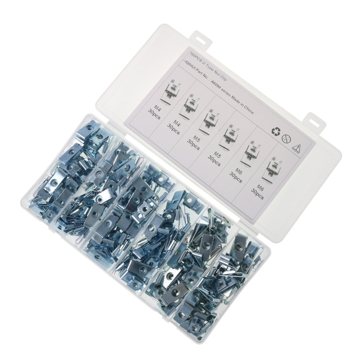 A6094 180 PCS Car M4/M5/M6 Fastener Clips Base U-shaped Clip Nut - In Car by buy2fix | Online Shopping UK | buy2fix