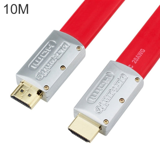 ULT-unite 4K Ultra HD Gold-plated HDMI to HDMI Flat Cable, Cable Length:10m(Red) -  by ult-unite | Online Shopping UK | buy2fix