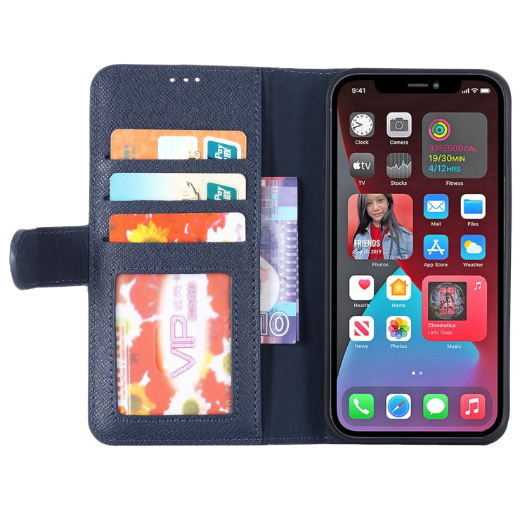 For iPhone 13 Pro Max GEBEI Top-grain Leather Horizontal Flip Protective Case with Holder & Card Slots & Wallet & Photo Frame (Blue) - iPhone 13 Pro Max Cases by GEBEI | Online Shopping UK | buy2fix