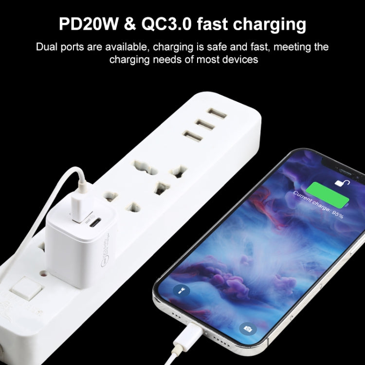 20WACB 20W QC3.0 + PD Quick Charger, Plug Specification:AU Plug(White) - USB Charger by buy2fix | Online Shopping UK | buy2fix