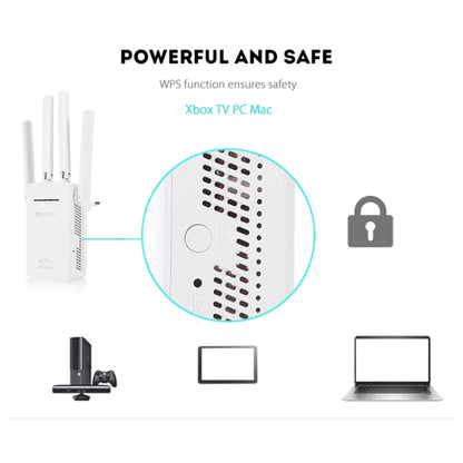 Wireless Smart WiFi Router Repeater with 4 WiFi Antennas, Plug Specification:UK Plug(White) - Wireless Routers by buy2fix | Online Shopping UK | buy2fix