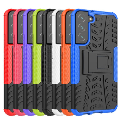 For Samsung Galaxy S22+ 5G Tire Texture Shockproof TPU+PC Phone Case with Holder(Orange) - Samsung Accessories by buy2fix | Online Shopping UK | buy2fix