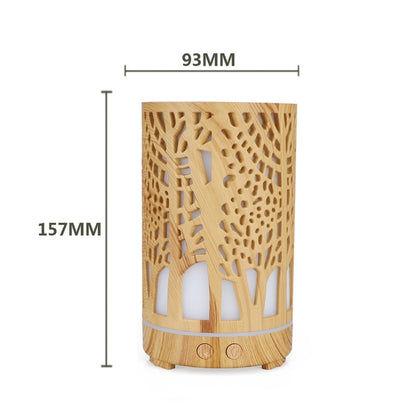 200ml Hollow-out Forest Pattern Wooden Essential Oil Aromatherapy Machine Ultrasonic Humidifier Automatic Alcohol Sprayer, Plug Specification:US Plug(Light Brown-3) - Home & Garden by buy2fix | Online Shopping UK | buy2fix