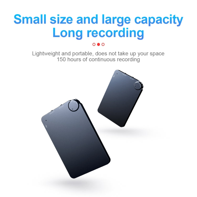 K2 Portable Ultra-thin Card Voice Recorder, Capacity:16GB(Black) - Consumer Electronics by buy2fix | Online Shopping UK | buy2fix