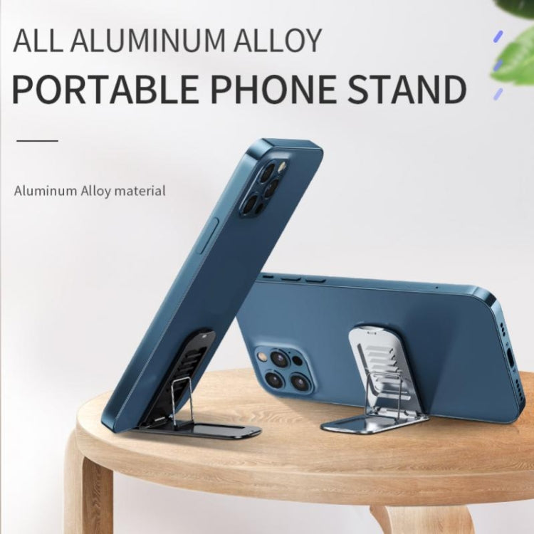 Aluminum Alloy Folding Phone Holder(Black) - Desktop Holder by buy2fix | Online Shopping UK | buy2fix