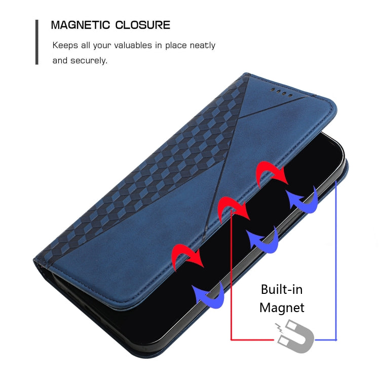 For Motorola Edge 20 Pro Skin Feel Magnetic Leather Phone Case(Blue) - Motorola Cases by buy2fix | Online Shopping UK | buy2fix