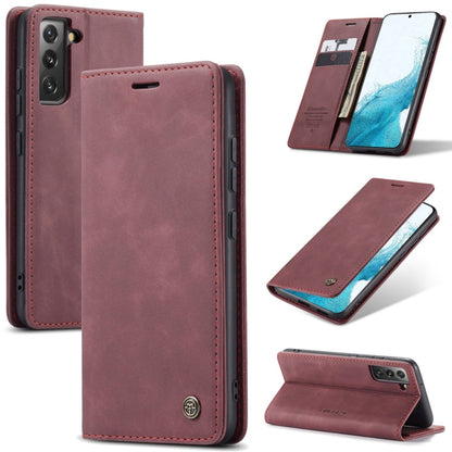 For Samsung Galaxy S22+ CaseMe 013 Multifunctional Horizontal Flip Leather Phone Case(Wine Red) - Galaxy S22+ 5G Cases by CaseMe | Online Shopping UK | buy2fix