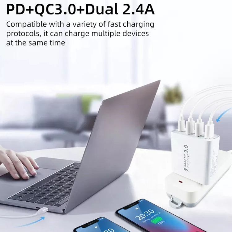 A3 PD 18W USB-C / Type-C + QC3.0 USB + Dual USB Interface Travel Charger - USB Charger by buy2fix | Online Shopping UK | buy2fix