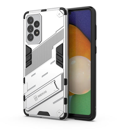 For Samsung Galaxy A73 5G Punk Armor 2 in 1 PC + TPU Shockproof Phone Case with Invisible Holder(White) - Samsung Accessories by buy2fix | Online Shopping UK | buy2fix