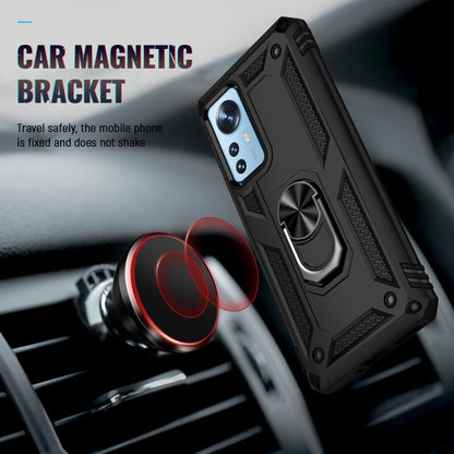 For Xiaomi 12 Shockproof TPU + PC Phone Case with Holder(Black) - Xiaomi Accessories by buy2fix | Online Shopping UK | buy2fix