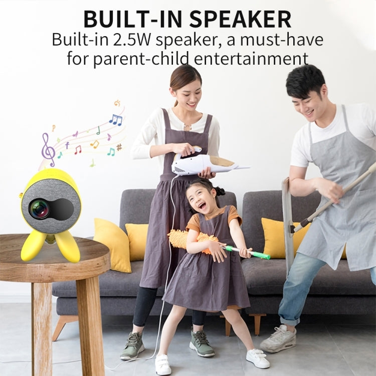 YG220 Same Screen Version Children Projector Mini LED Portable Home Speaker Projector, Plug Type:AU Plug(Yellow) - Consumer Electronics by buy2fix | Online Shopping UK | buy2fix