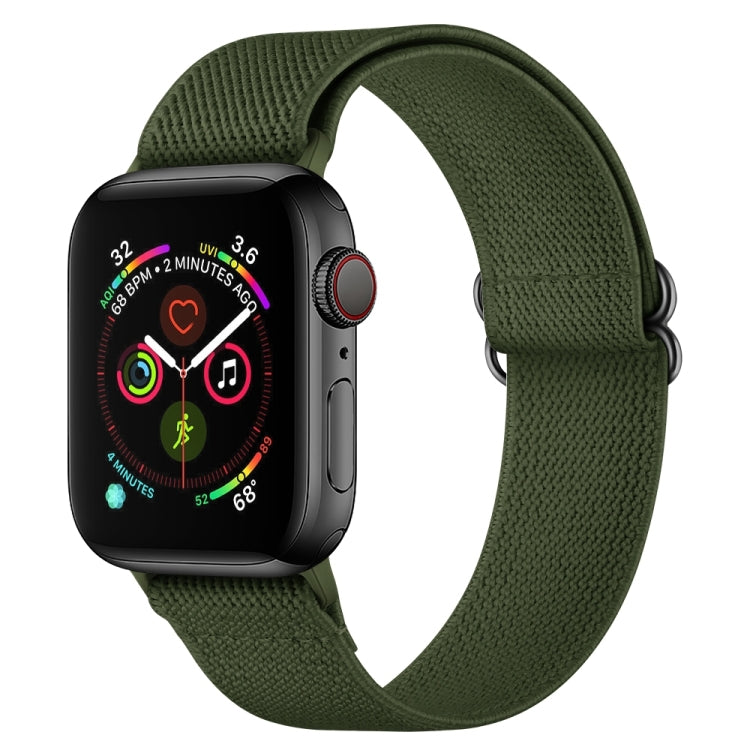 Polyester Nylon Watch Band For Apple Watch Ultra 49mm / Series 8&7 45mm / SE 2&6&SE&5&4 44mm / 3&2&1 42mm(Army Green) - Smart Wear by buy2fix | Online Shopping UK | buy2fix