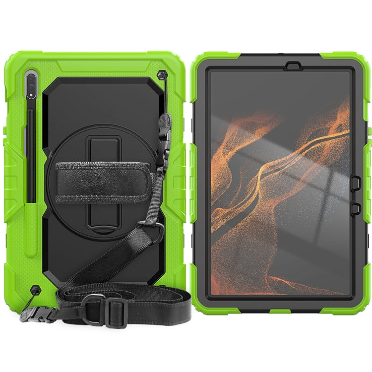 For Samsung Galaxy Tab S8 11 inch SM-X700 Silicone + PC Tablet Case(Yellow Green+Black) - Galaxy Tab S8 Cases by buy2fix | Online Shopping UK | buy2fix