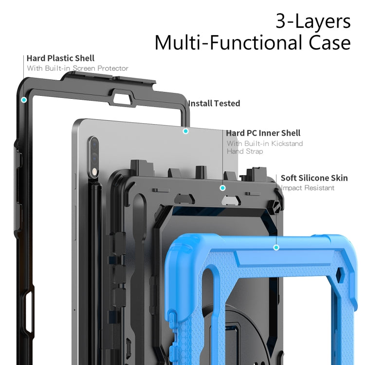 For Samsung Galaxy Tab S8+ 12.4 inch SM-X800 Silicone + PC Tablet Case(Light Blue+Black) - Galaxy Tab S8+ Cases by buy2fix | Online Shopping UK | buy2fix