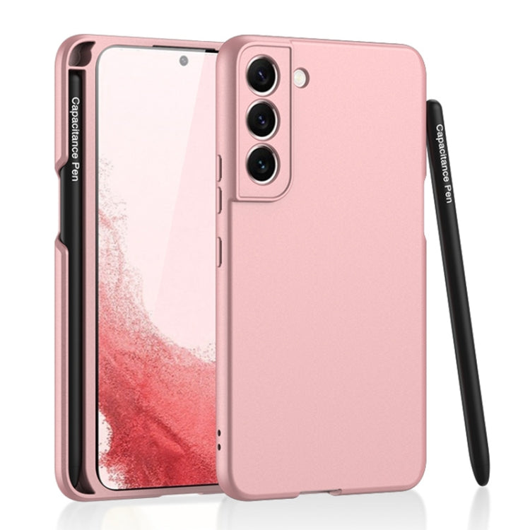 For Samsung Galaxy S22 5G GKK Ultra-thin Skin Feel Phone Case with Side Pen Slot & Stylus(Pink) - Galaxy S22 5G Cases by GKK | Online Shopping UK | buy2fix
