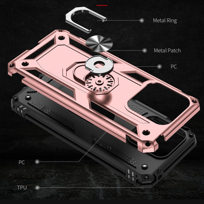 For Xiaomi Redmi 10C Shockproof TPU + PC Phone Case with 360 Degree Rotating Holder(Rose Gold) - Xiaomi Accessories by buy2fix | Online Shopping UK | buy2fix