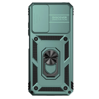 For Xiaomi Redmi Note 11 Global Sliding Camshield Holder Phone Case(Dark Green) - Redmi Note 11 Case by buy2fix | Online Shopping UK | buy2fix