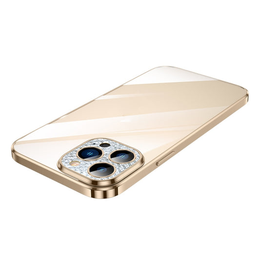 For iPhone 13 Pro Max SULADA Diamond Lens Protector Plated Frosted Case (Gold) - iPhone 13 Pro Max Cases by SULADA | Online Shopping UK | buy2fix