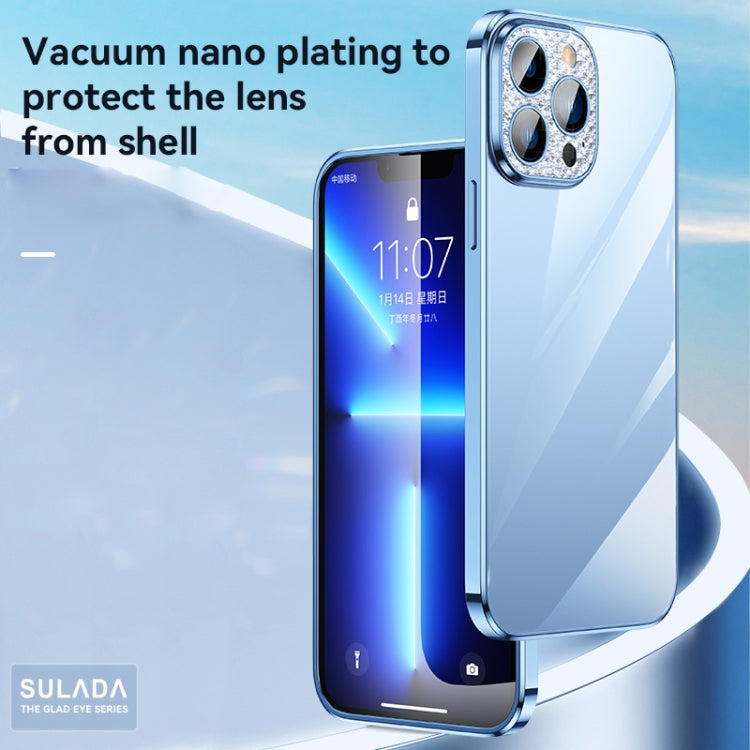 For iPhone 12 SULADA Diamond Lens Protector Plated Frosted Case(Silver) - iPhone 12 / 12 Pro Cases by SULADA | Online Shopping UK | buy2fix