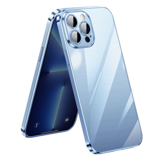For iPhone 13 Pro Max SULADA Lens Protector Plated Clear Case (Sierra Blue) - iPhone 13 Pro Max Cases by SULADA | Online Shopping UK | buy2fix