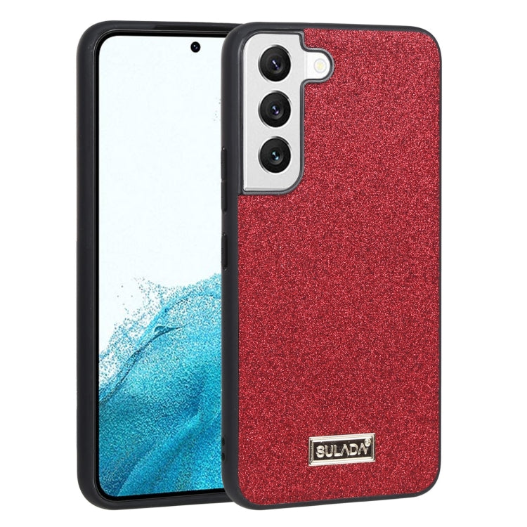 For Samsung Galaxy S22 5G SULADA Shockproof TPU + Handmade Leather Phone Case(Red) - Galaxy S22 5G Cases by SULADA | Online Shopping UK | buy2fix