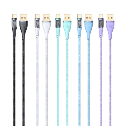 USAMS US-SJ572 Type-C / USB-C 66W Aluminum Alloy Transparent Charging Cata Cable, Length: 1.2m(White) -  by USAMS | Online Shopping UK | buy2fix