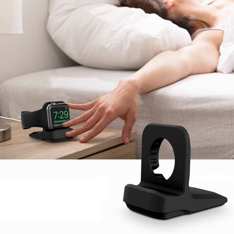 Silicone Charging Holder for Apple Watch(Black) - Charger / Holder by buy2fix | Online Shopping UK | buy2fix