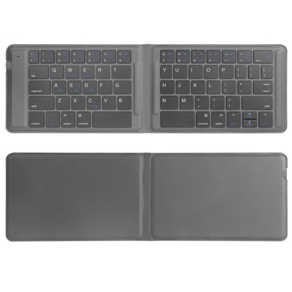 G2104 Leather Foldable Bluetooth Keyboard(Grey) - Wireless Keyboard by buy2fix | Online Shopping UK | buy2fix