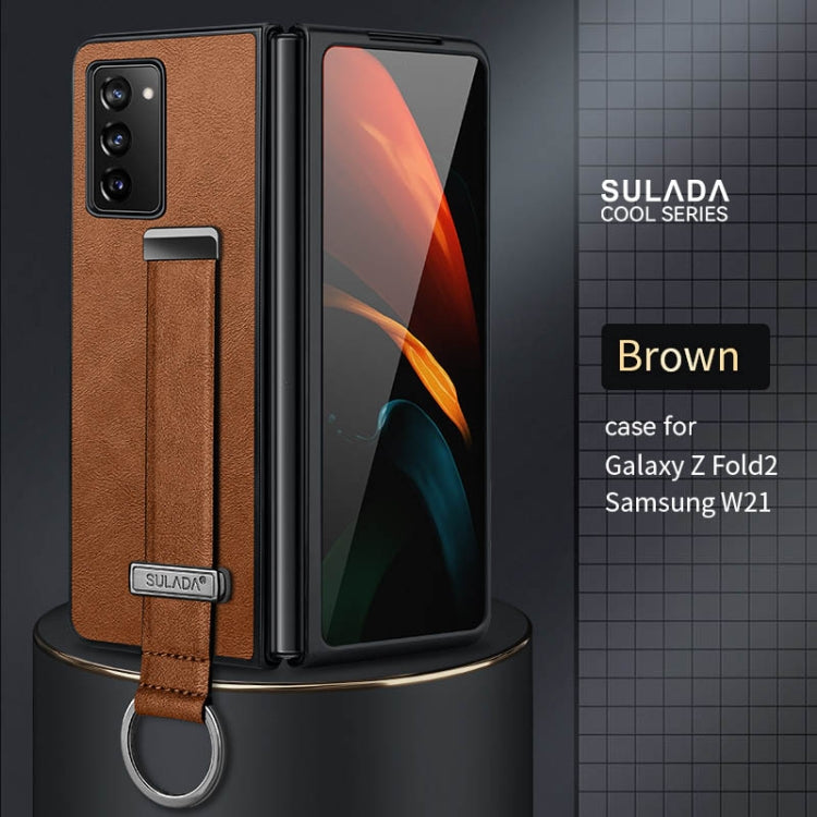 For Samsung Galaxy Z Fold2 SULADA Cool Series PC + Leather Texture Skin Feel Shockproof Phone Case(Brown) - Galaxy Phone Cases by SULADA | Online Shopping UK | buy2fix