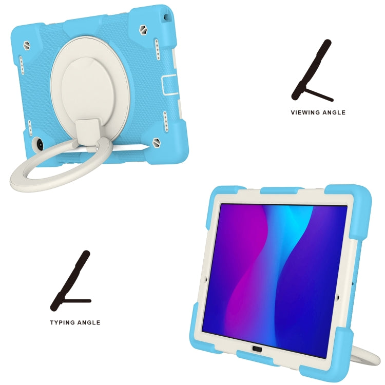 For Samsung Galaxy Tab A8 10.5 2021 Silicone + PC Full Body Protection Tablet Case With Holder & Strap(Sky Blue) - Other Galaxy Tab PC by buy2fix | Online Shopping UK | buy2fix