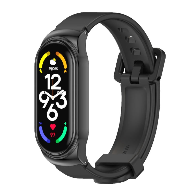 For Xiaomi Mi Band 7 / 7 NFC MIJOBS CS Metal Case + Silicone Watch Band(Black) - Smart Wear by MIJOBS | Online Shopping UK | buy2fix