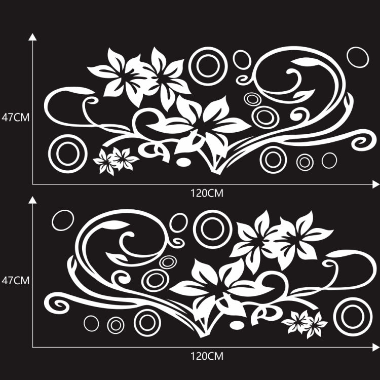 2 PCS/Set D-75 Flower Vine Pattern Car Modified Decorative Sticker(White) - In Car by buy2fix | Online Shopping UK | buy2fix