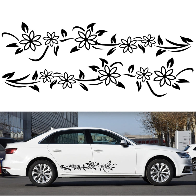 2 PCS/Set D-378 Flower Totem Pattern Car Modified Decorative Sticker(Blue) - In Car by buy2fix | Online Shopping UK | buy2fix