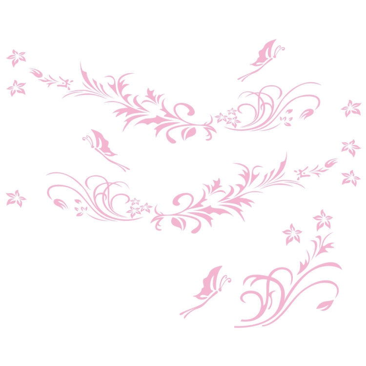 D-462 Butterfly Loves Flowers Pattern Car Modified Decorative Sticker(Pink) - In Car by buy2fix | Online Shopping UK | buy2fix