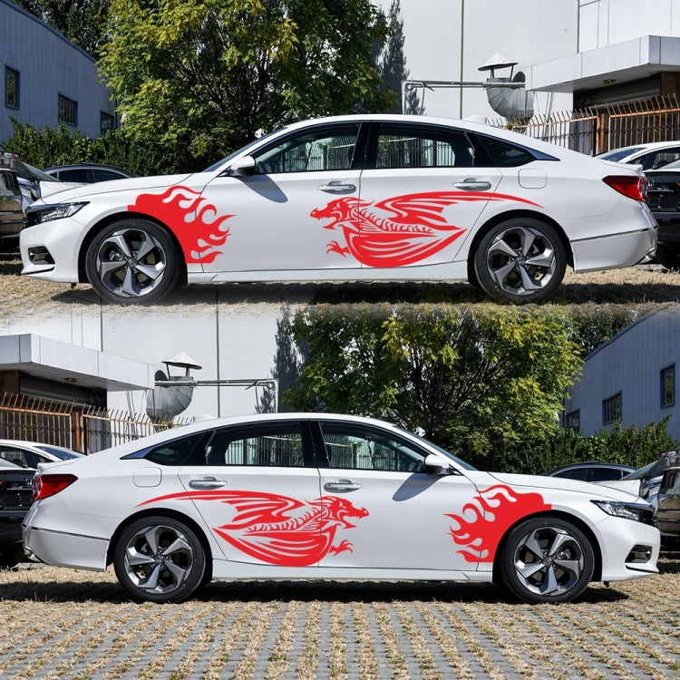 2 PCS/Set D-489 Fire-breathing Dragon Pattern Car Modified Decorative Sticker(Red) - In Car by buy2fix | Online Shopping UK | buy2fix