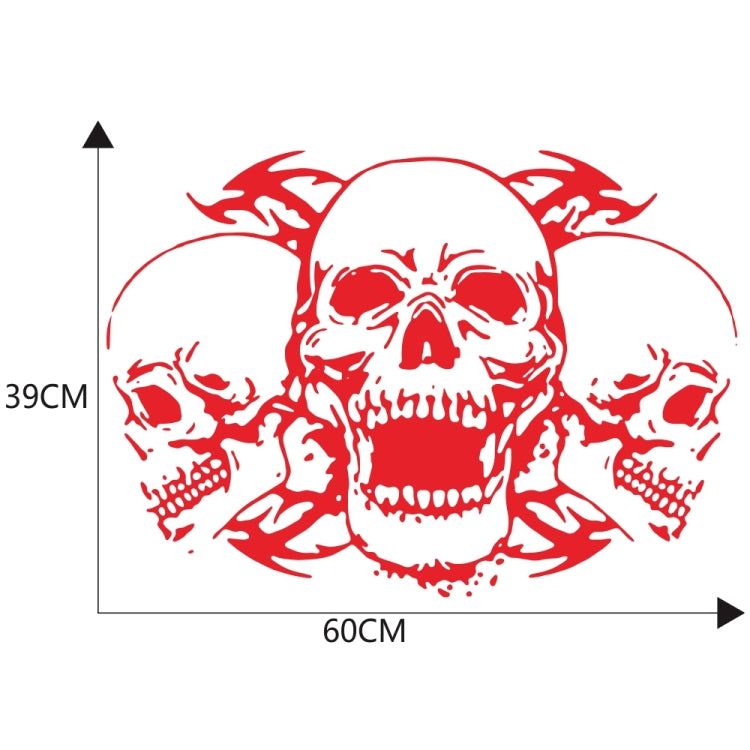 D-923 Three Skulls Pattern Car Modified Decorative Sticker(Red) - In Car by buy2fix | Online Shopping UK | buy2fix