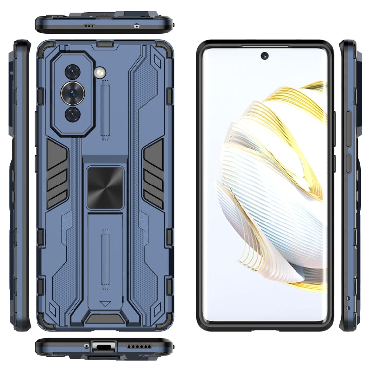 For Huawei Nova 10 4G Supersonic PC + TPU Shock-proof Protective Phone Case with Holder(Dark Blue) - Huawei Cases by buy2fix | Online Shopping UK | buy2fix