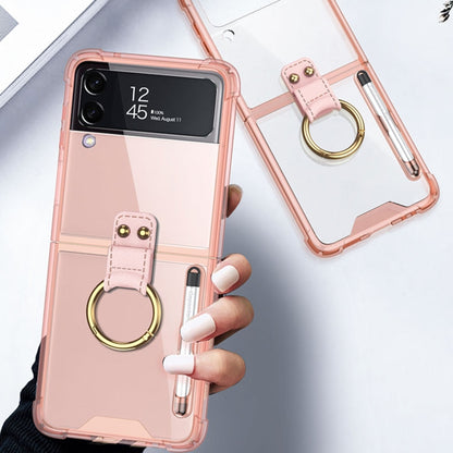 For Samsung Galaxy Z Flip4 GKK Airbag Protective Phone Case with Ring & Pen(Pink) - Galaxy Z Flip4 5G Cases by GKK | Online Shopping UK | buy2fix