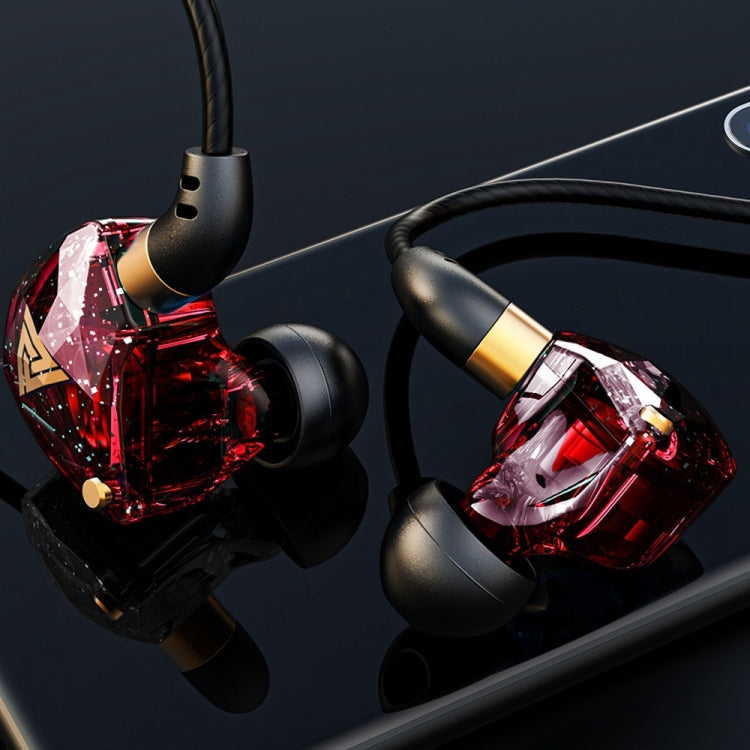 QKZ SK8 3.5mm Sports In-ear Dynamic HIFI Monitor Earphone with Mic(Red) - In Ear Wired Earphone by QKZ | Online Shopping UK | buy2fix